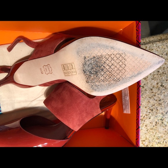 Tory Burch Ashton Leather Slingback Stiletto Pump. - Picture 4 of 6